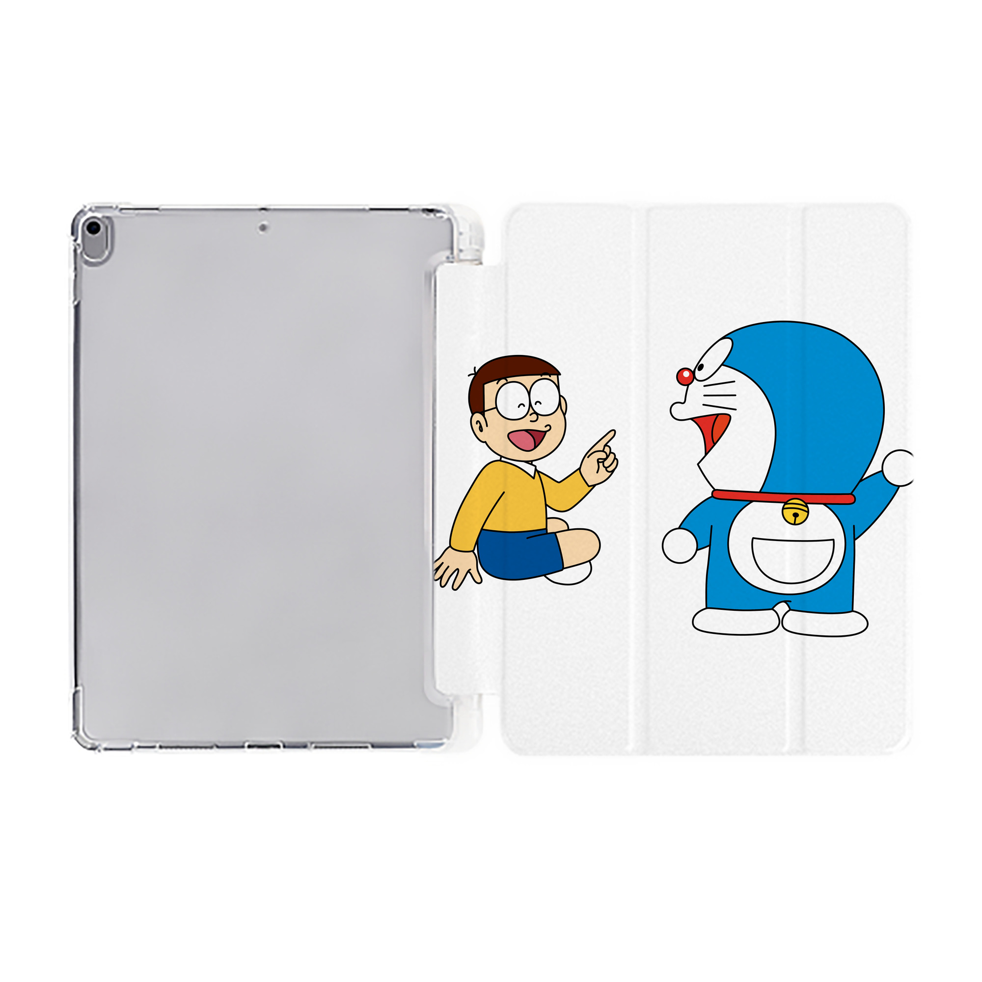 （画像用） ドラえもん Doraemon IPad ケース ペン収納付き 三つ折りスタンド PUレザー×シリコン 対応機種9.5/10.5/10.9インチ